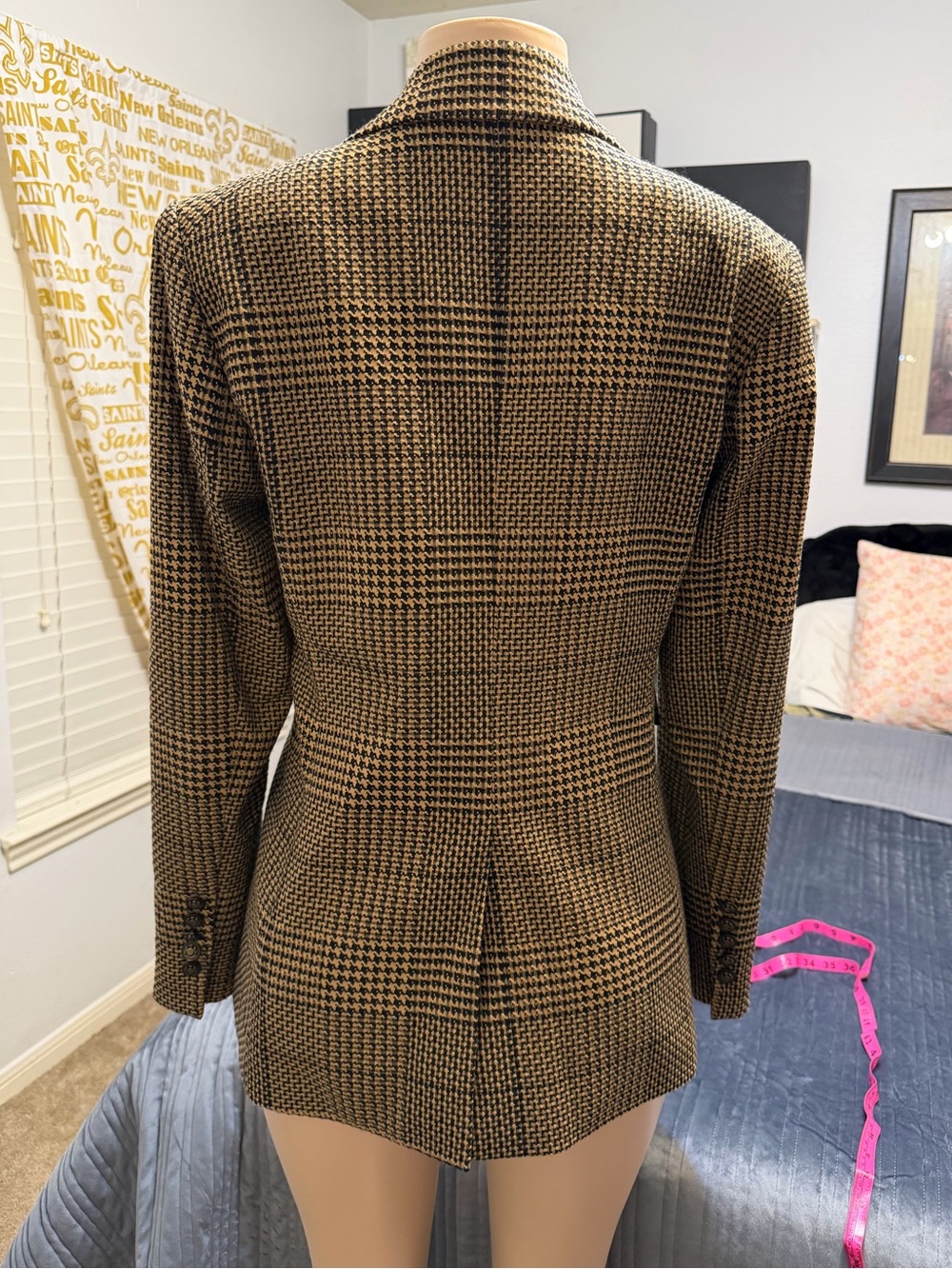 ANTONIO MELANI Houndstooth Double-Breasted Blazer - Brown/Black - Picture 3 of 7